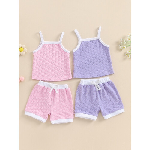 (6-12 Months, Pink) Καλοκαιρινό σετ 2 με λάστιχο. 2