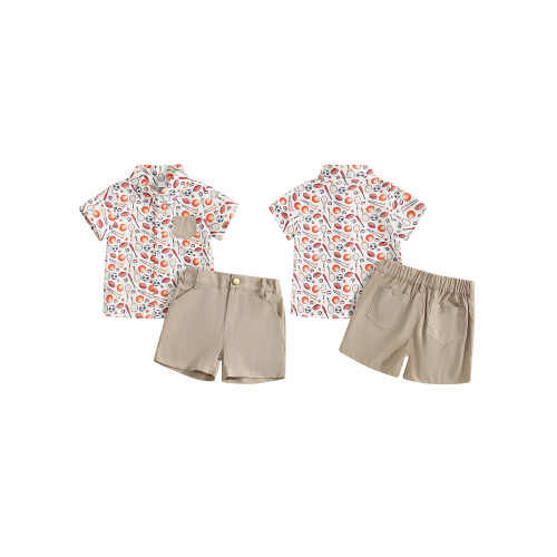 (4-5 Years, Khaki) Σετ καλοκαιρινών ρούχων και σορτς 1