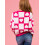 (XL, Fuchsia) Női kockás szív utcai viselet 7