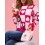 (XL, Fuchsia) Női kockás szív utcai viselet 3