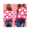 (XL, Fuchsia) Női kockás szív utcai viselet 2