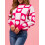 (XL, Fuchsia) Női kockás szív utcai viselet 5