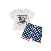 (12-18 Months, White) Peuterjongensoutfit voor 4 voor Onafhankelijkheidsdag.