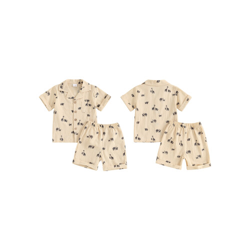 (18-24 Months, Khaki) Καλοκαιρινή στολή για σχέδια ζώων. 1