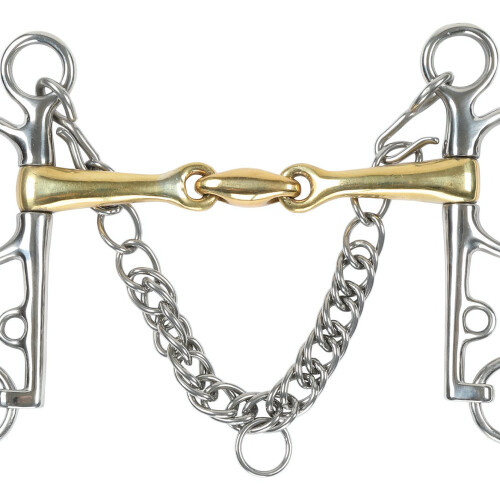 Shires Brass Lozenge Horse Pelham Bit 1
