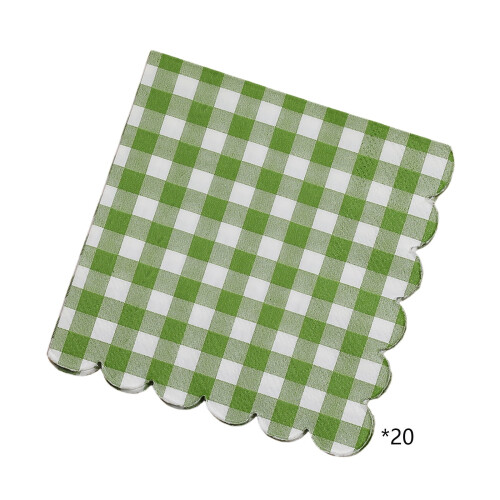 Karierte Papierservietten, grün, 20 Stück 1