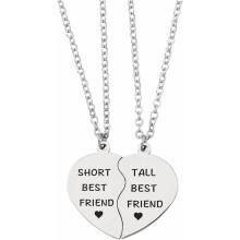 Best Friend BFF Necklace for 2,Matching Friendship Necklace Sister Stich Necklaces Heart Pendant Two Pieces Jewelry Gifts for Couple