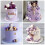 Ensemble de 32 décorations de gâteau en mousse violette et dorée 3
