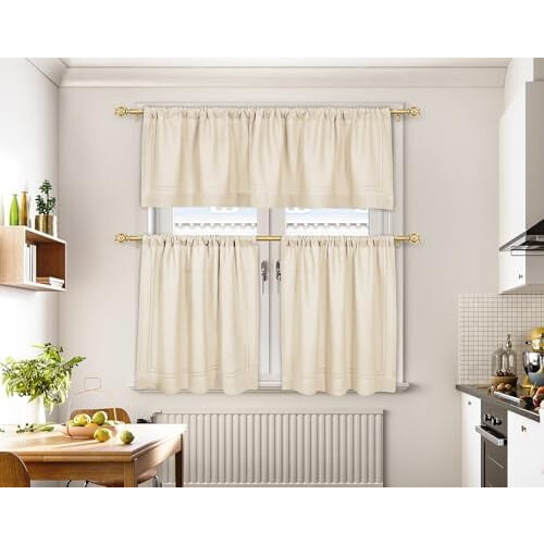 Bare de perdea reglabile, pachet de 2, 28-48", rezistente, 32-43", auriu antic cu terminații tip plasă 1