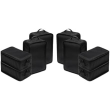 Travel Shoe Bags, Foldable Waterproof Shoe Pouches Organizer-Double Layer (8 Black Shoe Bags)