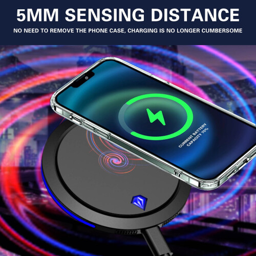 Exquisite Light Disc Desktop Wireless Charger - 15W Fast Charging for Various Devices 2