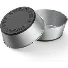 304 Rustfrit Stål Hundeskåle Sæt med 2, Anti-rust, Skridsikker Gummibund, BPA-fri, Mad-/Vandskåle til Mellemstore Hunde (48oz)