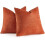 Capas de almofada em chenille cor laranja queimado, 45x45cm (pacote com 2) 6