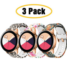 3-pack mjukt silikonarmband kompatibelt med Samsung Galaxy Watch Active2 (44mm/40mm), 42mm, 20mm – Sportarmband för kvinnor och män