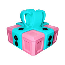 Boîte cadeau agaçante YOCBZ avec vis – Tirelire puzzle imprimée en 3D, cadeau farce pour de l'argent (cyan et rose), idéale pour les cadeaux de