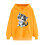 Gelber Damen-Langarmhoodie mit Herzmuster 1