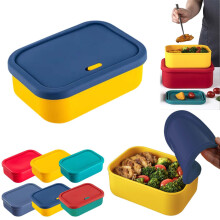 Boîte à lunch en silicone résistant à la chaleur avec couvercle – Étanche, sans BPA, compatible micro-ondes et lave-vaisselle, idéale pour le