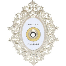 Sonnette à bouton-poussoir Champagne – Plaque murale décorative sur le thème du champagne, compatible avec les sonnettes de porte à motif