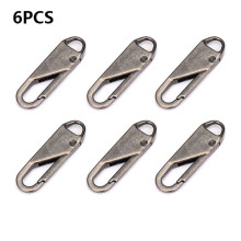 6 Pieces Zipper Pull Replacement Zipper Repair Kit Zipper Slider Pull Tab Universal Zipper Fixer Metal Zipper Head