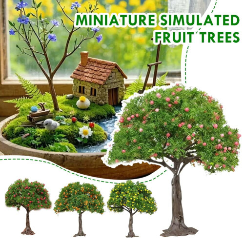 Miniature Landscape Tree for Model Scenes, Realistic Fruit Tree Ornament for DIY Crafts 1