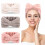 3-pack spa-hårband i mikrofiber med fluga för kvinnor, vit, grå, rosa 1