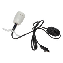Suporte para lâmpada de aquecimento de répteis, 400W, base de cerâmica com interruptor giratório ajustável.