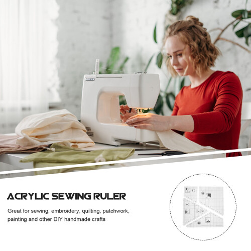 WORGEOUS1Σετ από Πρότυπα Ραπτικής για Παπλώματα DIY, Διαφανείς Χάρακες Παπλωμάτων, 2