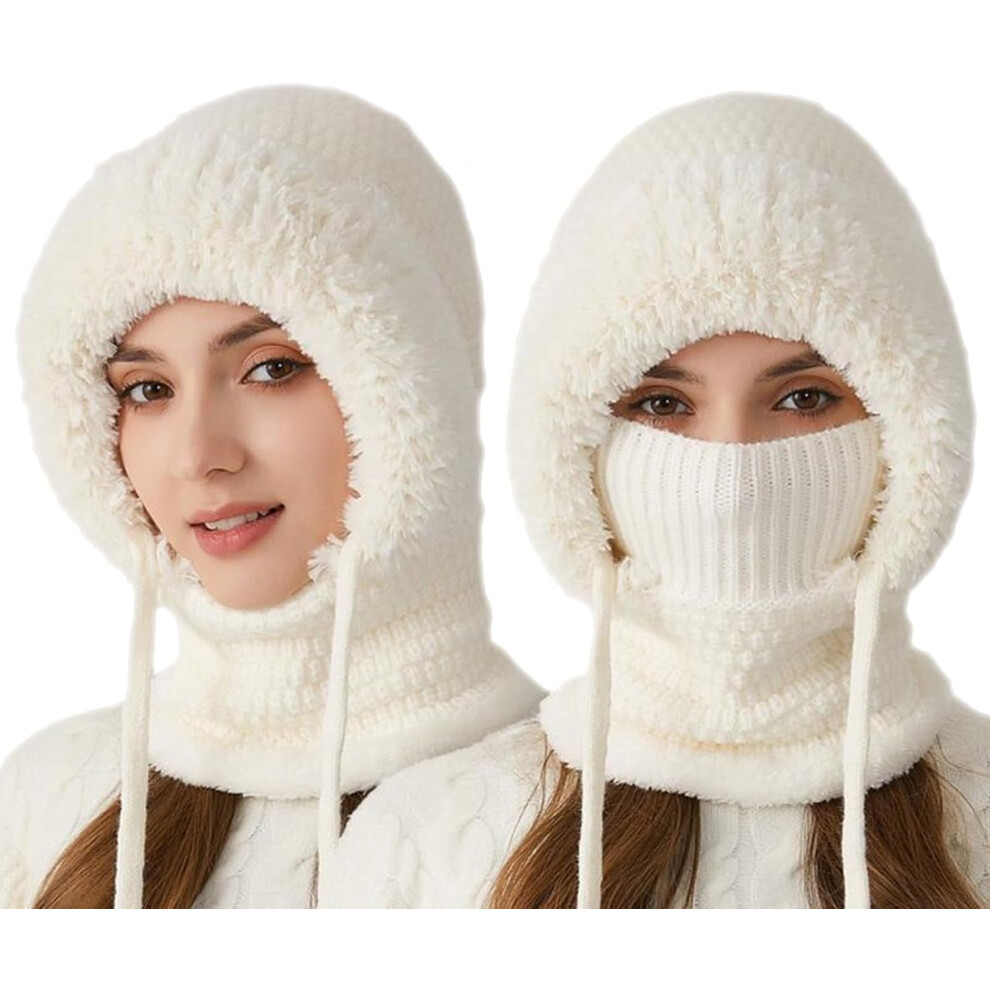 3 In 1 Beanie Hat With Scarf And Mask, 3 In 1 Beanie Hat For Women, Knitted Ski Scarf And Mask Set, Balaclava Hats 9180479607601
