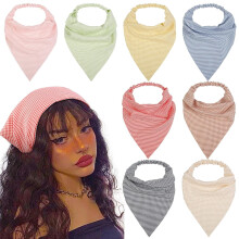 8er-Pack Haartücher und Stirnbänder für Damen und Mädchen, rutschfest, elastisch, Boho-Dreieckstuch, Bandana