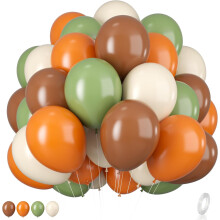 50 globos navideños (rojo/verde/blanco), globos de látex con confeti para decoración de fiestas – Naranja salvia