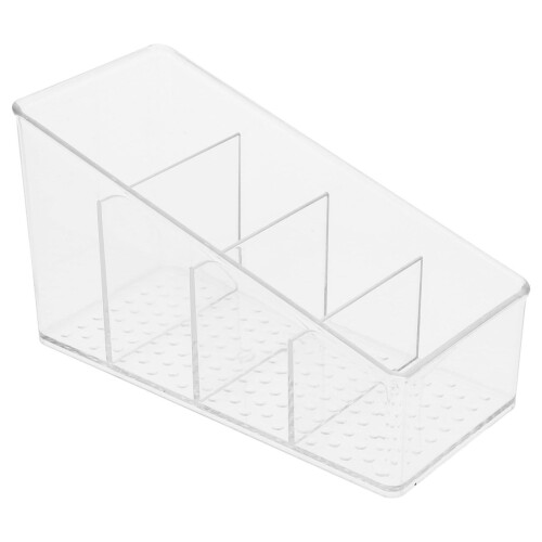 Scatola organizer in plastica trasparente per bustine di tè – Compatibile con bustine di tè, condimenti per caffè e bustine di zucchero – 1