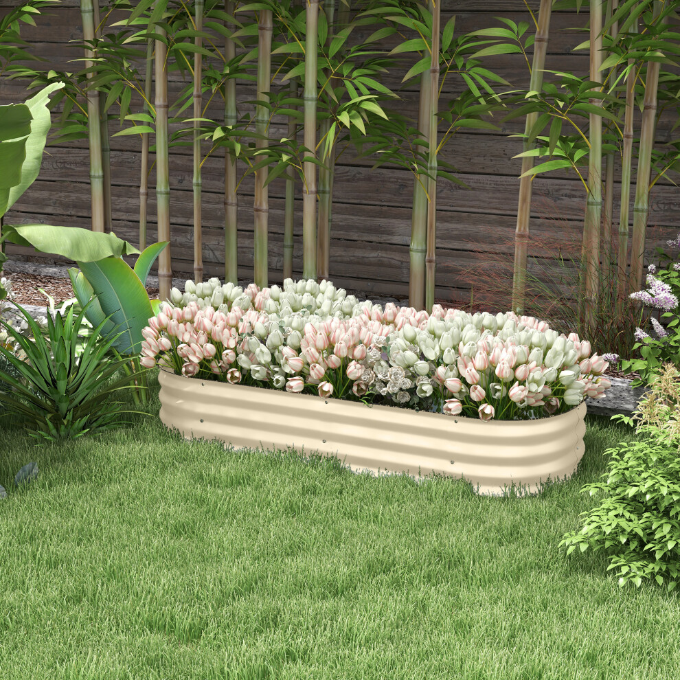 Rackhams Dark/Grey/Cream Galvanised Raised Garden Bed Planter Box With Safety Edging, - White - Image 3