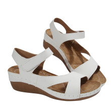 Damessandalen, Sandalen voor dames, Modieuze casual ronde sandalen met dikke zool, comfortabele strandschoenen, witte sandalen, casual schoenen maat