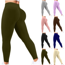 Női Leggings Egyszínű Magas Derekú, Csípőre Nyúló, Rugalmas Fitnesz és Sport Leggings, Szűk És Nude Jóga Nadrág, S-2XL Méret