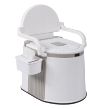 WC portatile da campeggio con schienale e corrimano, secchio da 5 galloni, compatibile con camper, auto, camion, barche, escursionismo