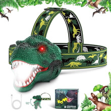 Ladattava T-Rex-lasten otsalamppu, jossa on neljä valotilaa – yhteensopiva retkeily-, vaellus-, luku- ja juhlalahjojen kanssa