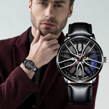 Herren-Sportuhr im Reifen-Design, modische Herrenuhr, vollautomatisches Uhrwerk, Blau