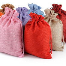 Sachets à bonbons et biscuits LEDMOMO beiges à cordon coulissant, respirants, pour Noël (12 pièces)