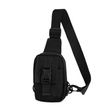 Mini bandolera para hombre y mujer, bolso pequeño impermeable para el hombro o el pecho, ideal para viajes, trabajo y deportes (negro).