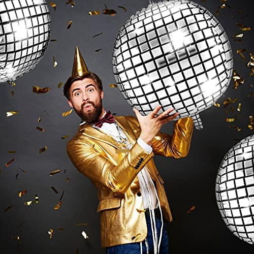 32 tommer sølv spejl disco balloner (6 stk.) 1