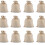 Bolsas de lino beige con cordón (12 unidades) 2