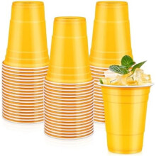 50 vasos de plástico amarillos, vasos desechables de 473 ml (16 oz), vasos para beber para fiestas de cumpleaños, picnics y Pascua.