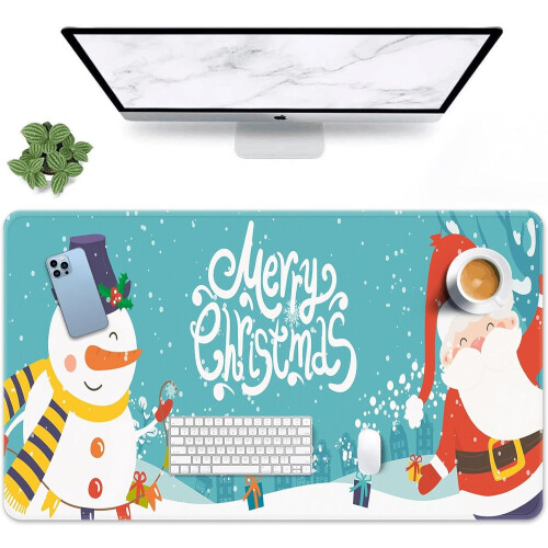 Μπλε Mouse Pad Χιονάνθρωπος Άγιος Βασίλης Μεγάλο Mouse Pad Gaming Αντιολισθητικό