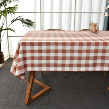 Sage Green Gingham Tablecloth 52x70 in Cotton Blend