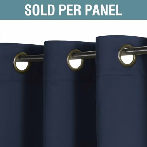 Marineblå mørklægningsgardinpanel 100"B x 84"L 1
