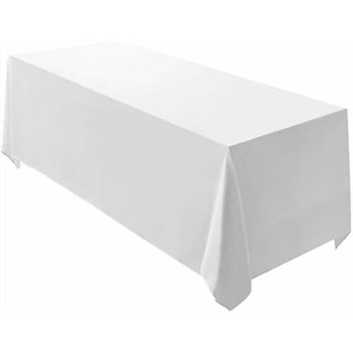 Nappe rectangulaire blanche en polyester 90 x 156 pouces
