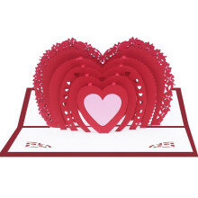 Κάρτα Love3D σε σχήμα καρδιάς για την ημέρα του Αγίου Βαλεντίνου, σε σχήμα καρδιάς