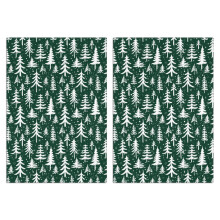 Christmas Kitchen Towels Set of 2 (18x26"), Tree/Plaid/Snowflake Leaf Print, Absorbent Cotton, Home Decor & Housewarming Gifts