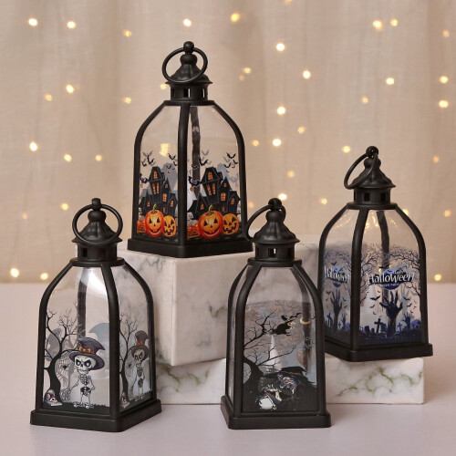 Mini lanterne d'Halloween avec miroir – Veilleuse LED 1