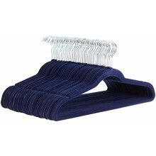 Slim Velvet Non-Slip Suit Hangers – 100 Pack Grey/Silver